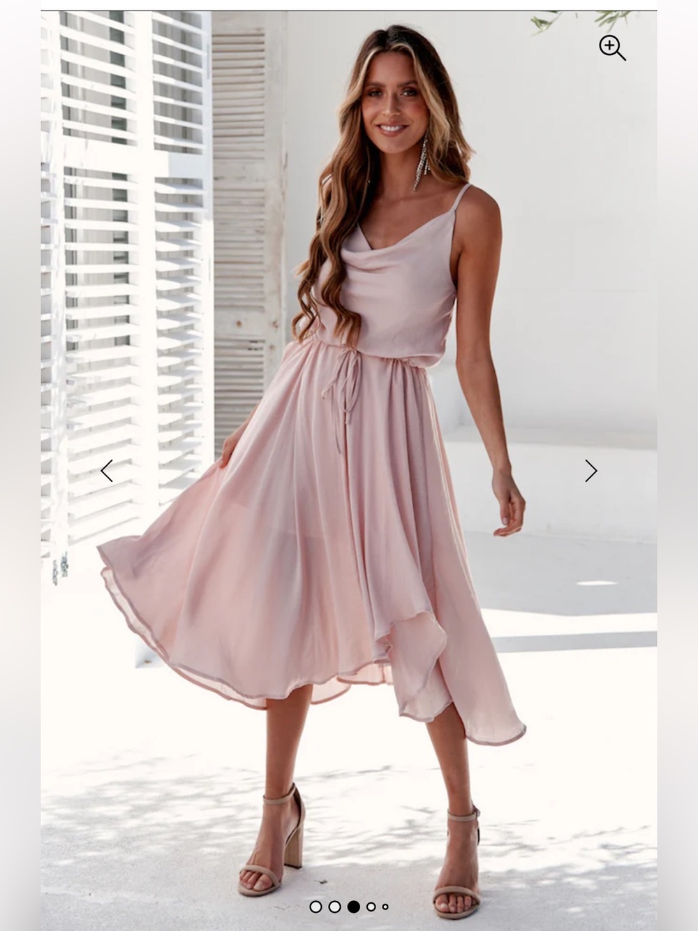 NWOT Hello Molly Bayshore Midi Dress in Nude size 2 (XS)